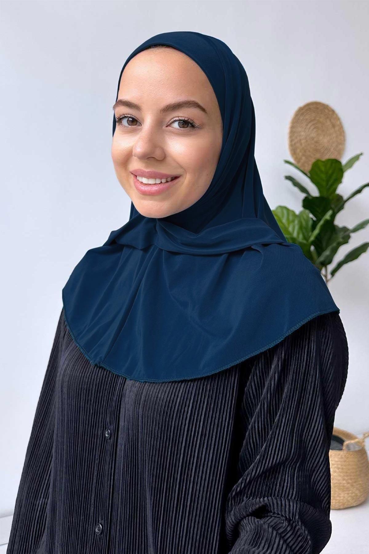 Ka Hijab Çıtçıtlı Bone - Petrol