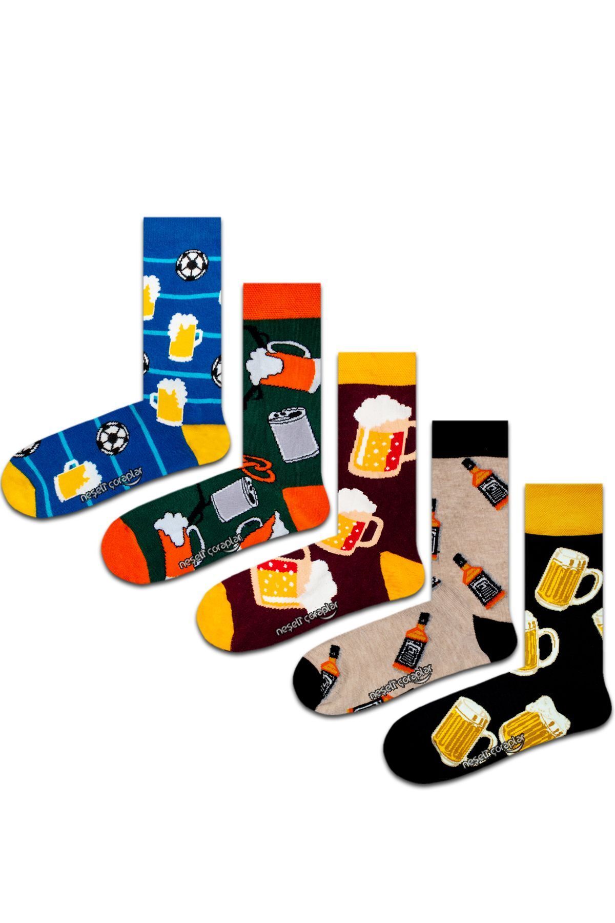 Neşeli Çoraplar 5'li Maç Keyfi Renkli Çorap Set