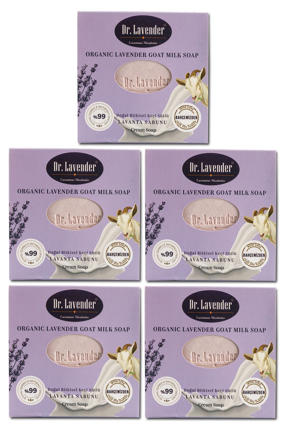 Gallipoli Lavender Doğal Bitkisel Lavanta Yağlı Ve Keçi Sütlü Sabun 100 gr 5 Adet
