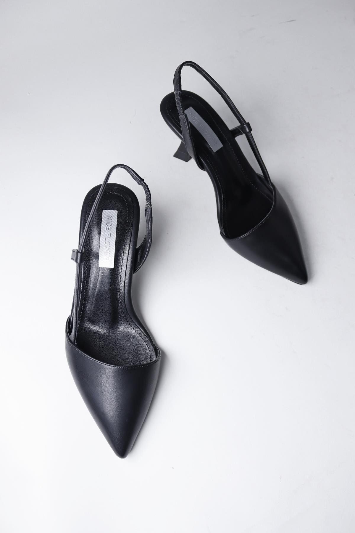 NiceDiffer Kadın Cilt Stiletto Topuklu Ayakkabı