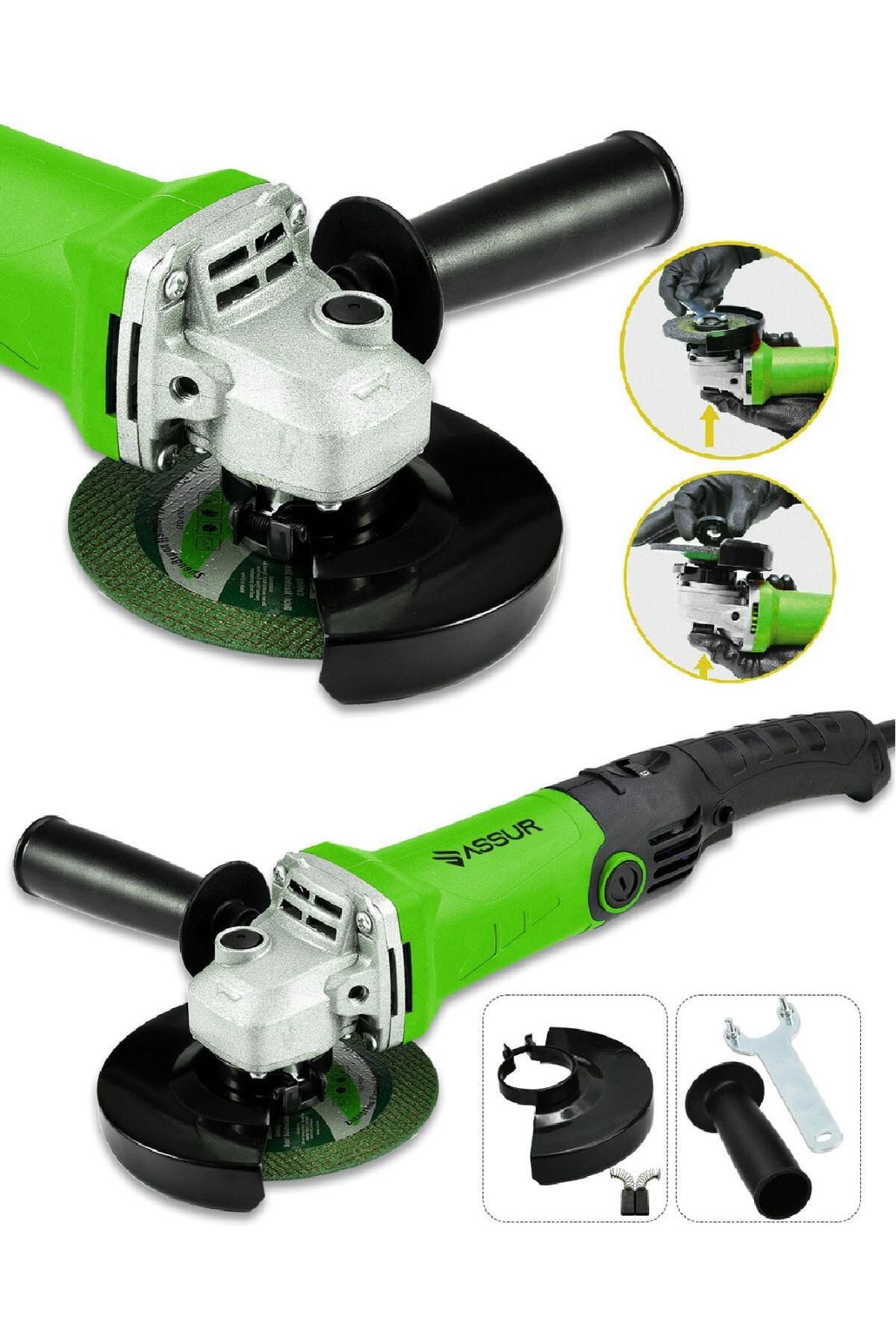 ASSUR Uzun Kuyruk Elektrikli Taşlama Makinesi Yeşil Spiral Makinası Asr301-yeşil001