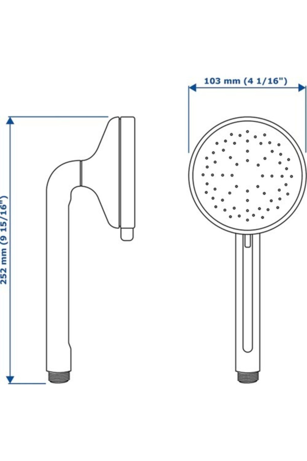 IKEA Voxnan Krom Kaplama Duş Başlığı El Duşu 5 Fonksiyonlu