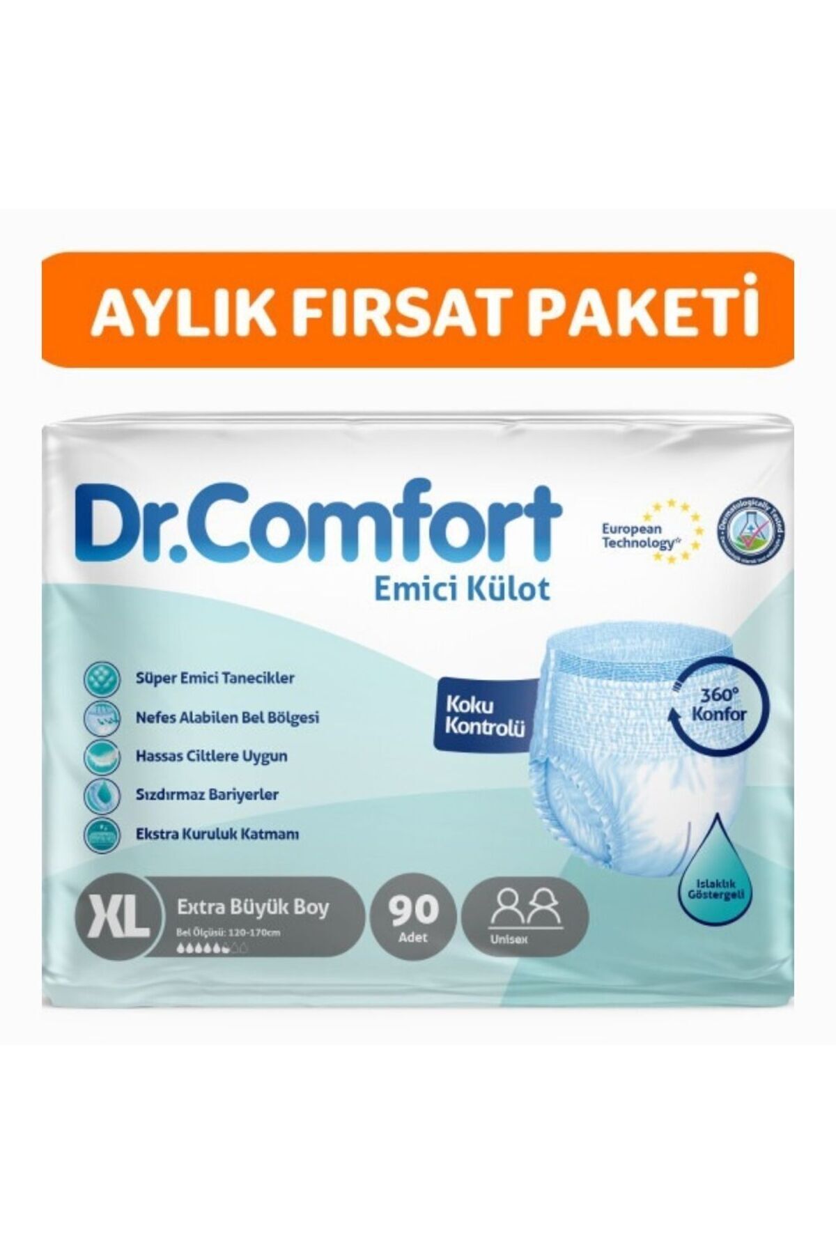 Dr.Comfort Yetişkin Emici Külot Ekstra Large 30'lu 3 Paket 90 Adet