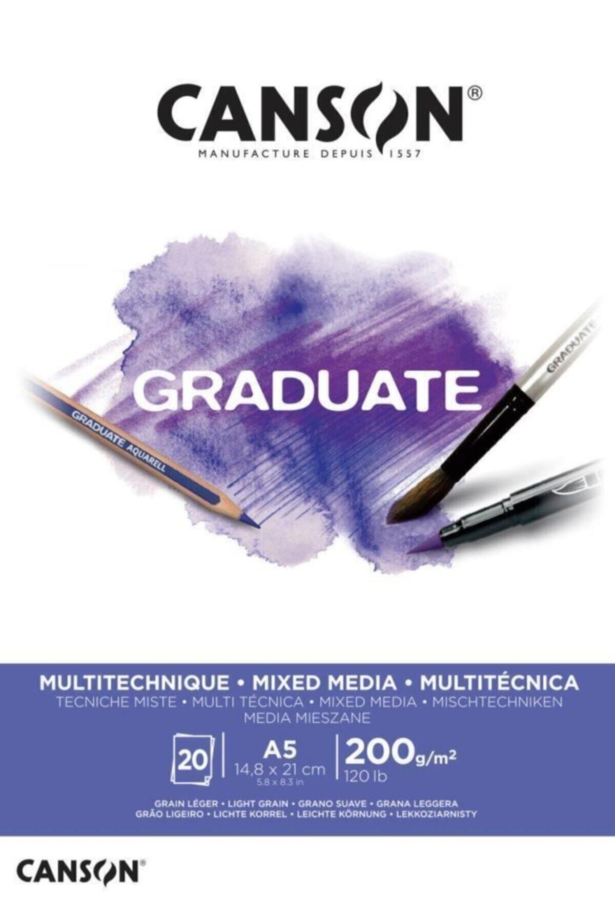 Canson Graduate Çizim Defteri 200gr A5 20 Yaprak