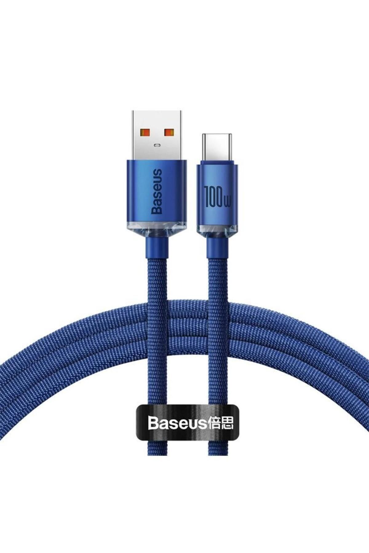 Baseus Crystal Shıne 100w 120 Cm Usb To Type-c Mavı Şarj Kablosu Cajy000403