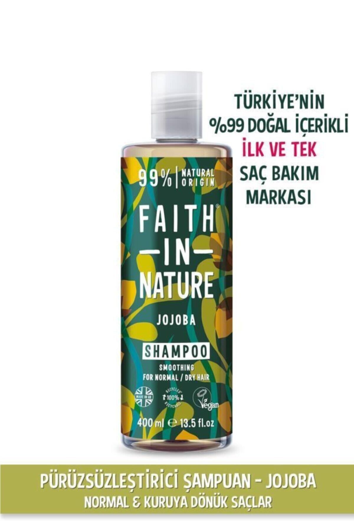 Faith In Nature %99 Doğal Pürüzsüzleştirici Şampuan  Jojoba Normal&Kuruya Dönük Saçlar İçin