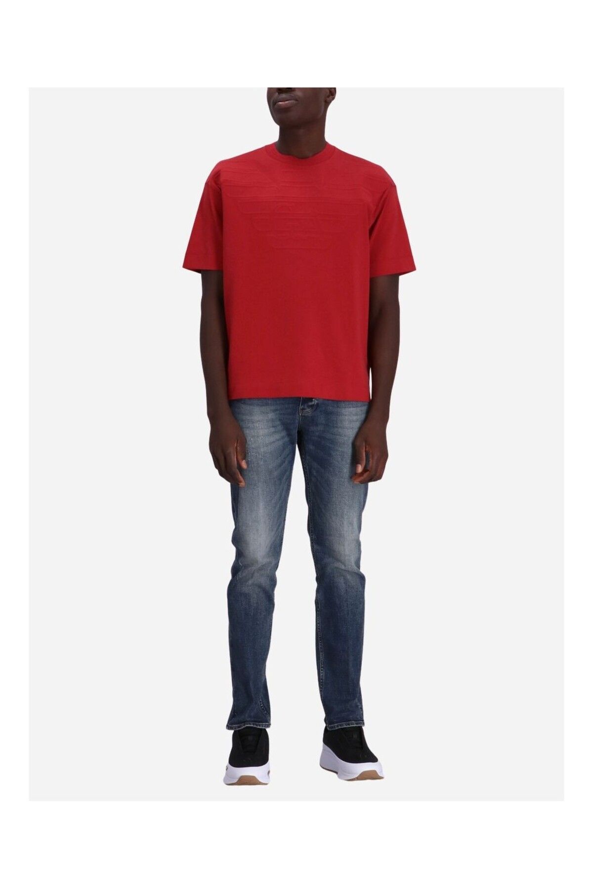 Emporio Armani Erkek Marka Logolu Pamuklu Normal Kalıp Günlük Kırmızı T-Shirt 3D1T94 1JWZZ-0363