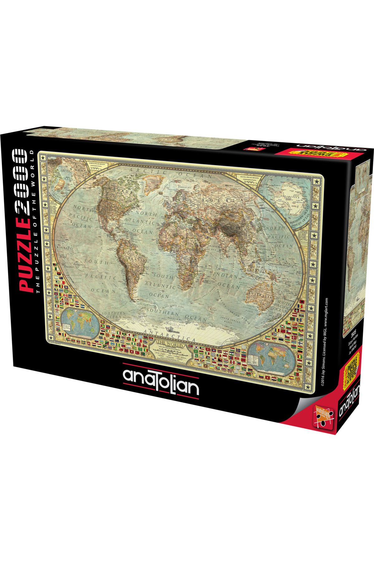 Anatolian Puzzle 2000 Parçalık Puzzle / Dünya Haritası - Kod:3935