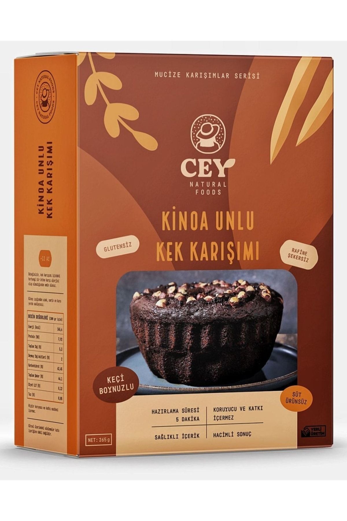 Cey Natural Foods Kinoa Unlu Keçiboynuzlu Kek Karışımı 265 gr
