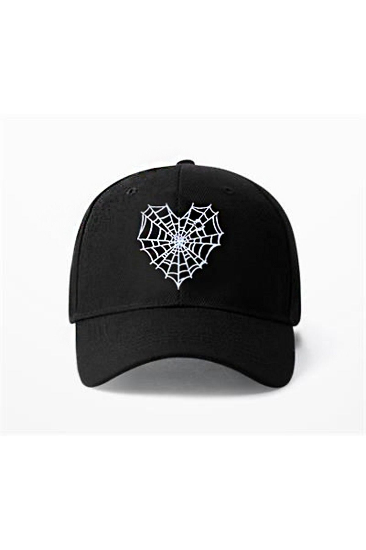 Köstebek Siyah Spider Web Heart Şapka