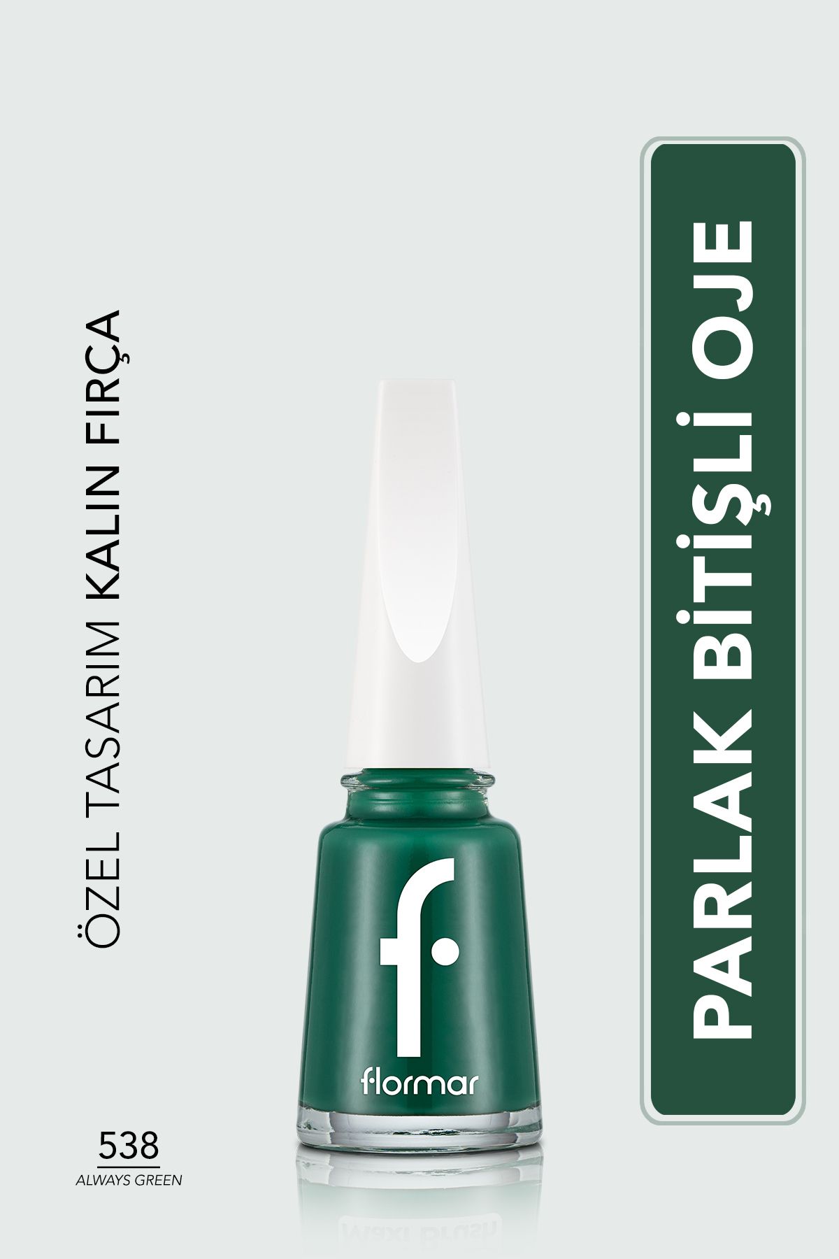 Flormar Nail Enamel Yüksek Pigmentli & Parlak Bitişli Oje Fne-538 Always Green