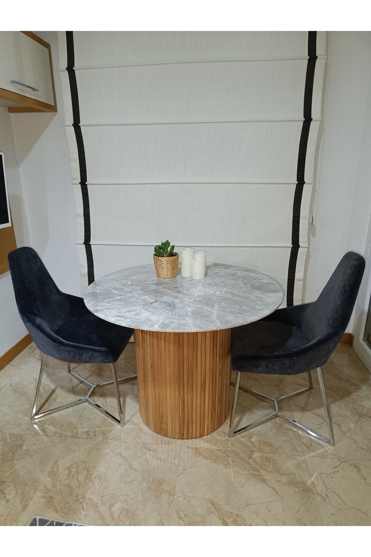 DizaynArt Beyaz Mermer Masa,mutfak masası