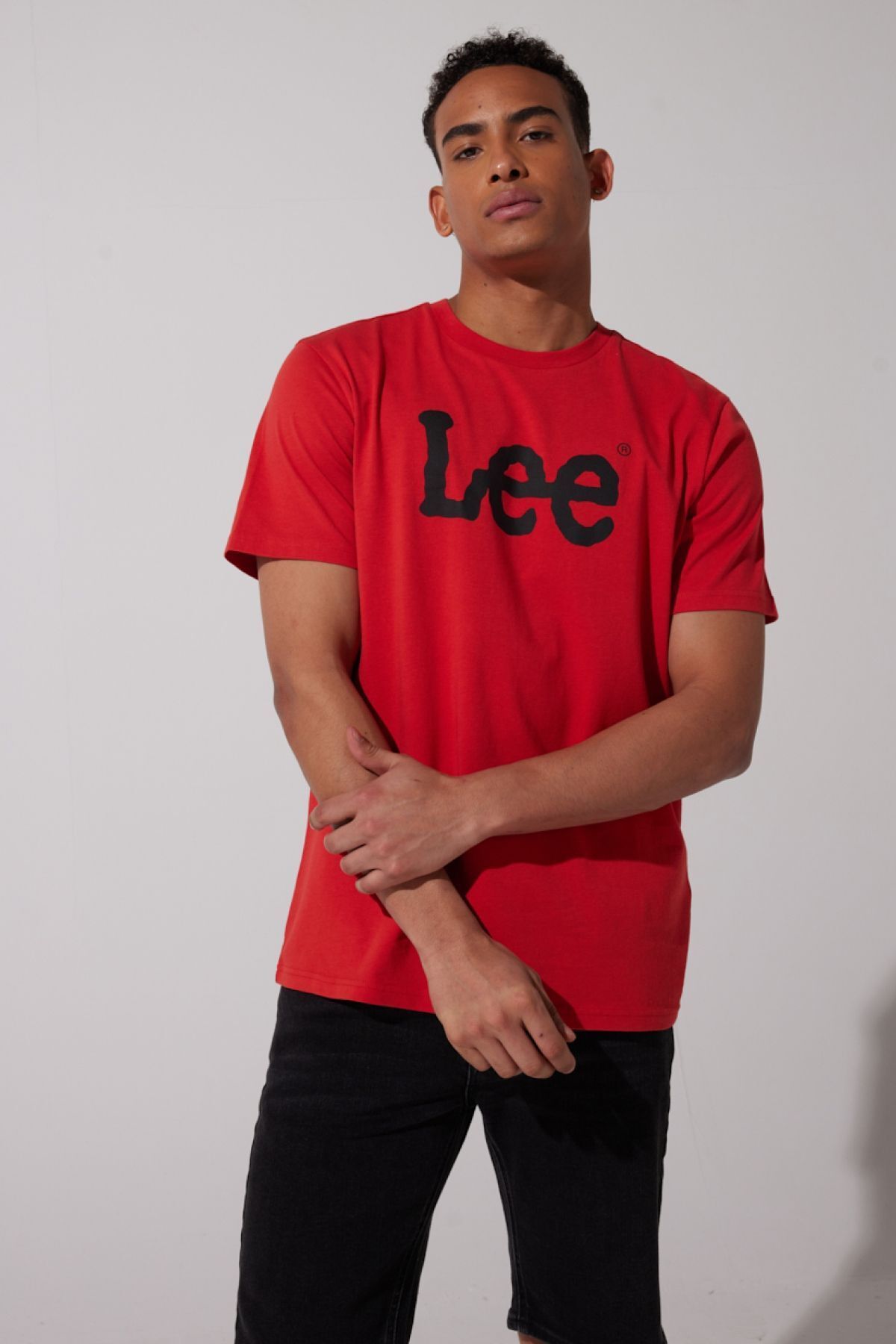 Lee Regular Fit Normal Kesim Bisiklet Yaka %100 Pamuk Kırmızı Erkek T-shirt