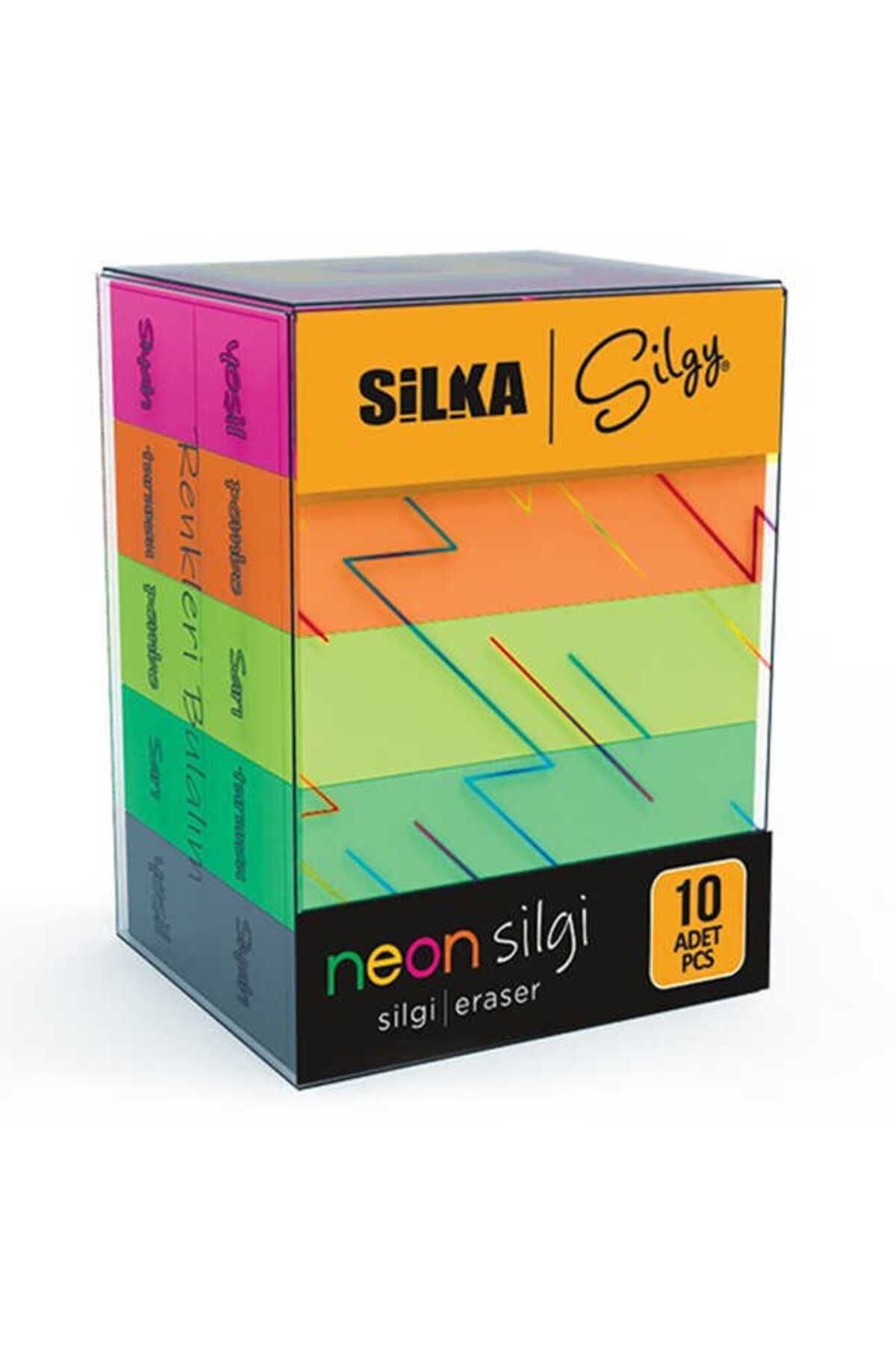 Silka Neon 5 Renk 10lu Paket Silgi Art-14