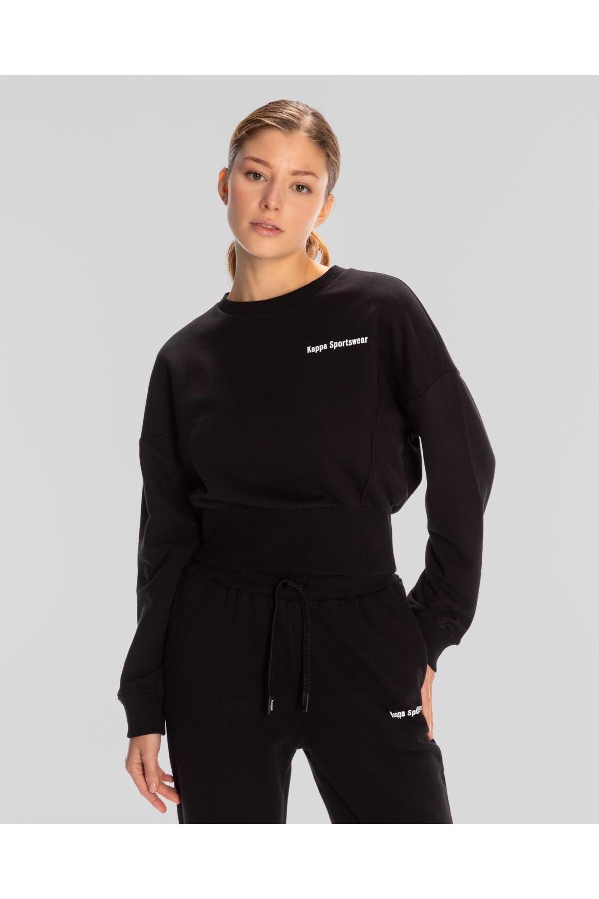 Kappa Authentic Jessa-wmn-sweatshirt Kadın Siyah Regular Fit Sweatshirt