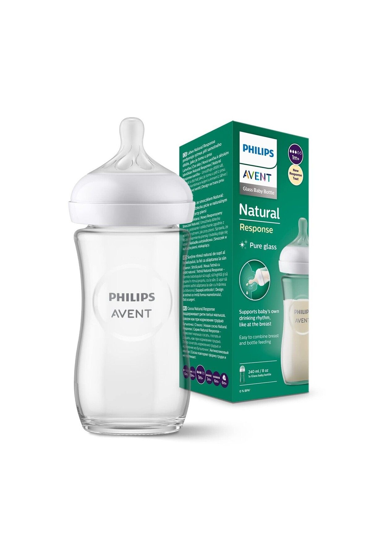 Philips Avent Natural Response Doğal Tepkili Cam Biberon 1 Ay 240 ml