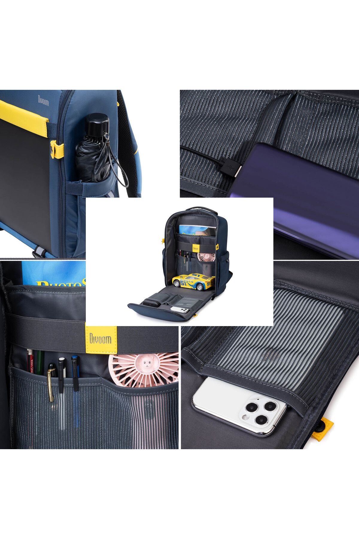 Divoom Backpack S Mavi Ledli Ekran App Kontrollü Akıllı Sırt Çantası