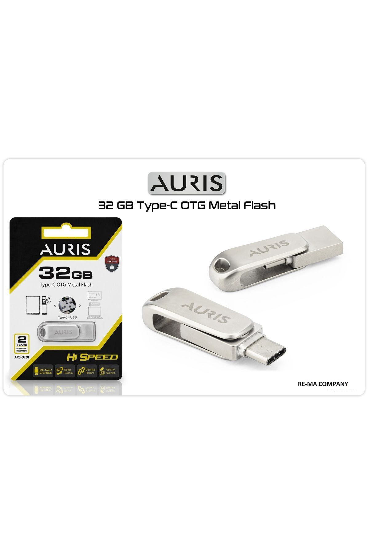 Auris 32gb Usb & Type-c3.0 Micro Flash Bellek Otg