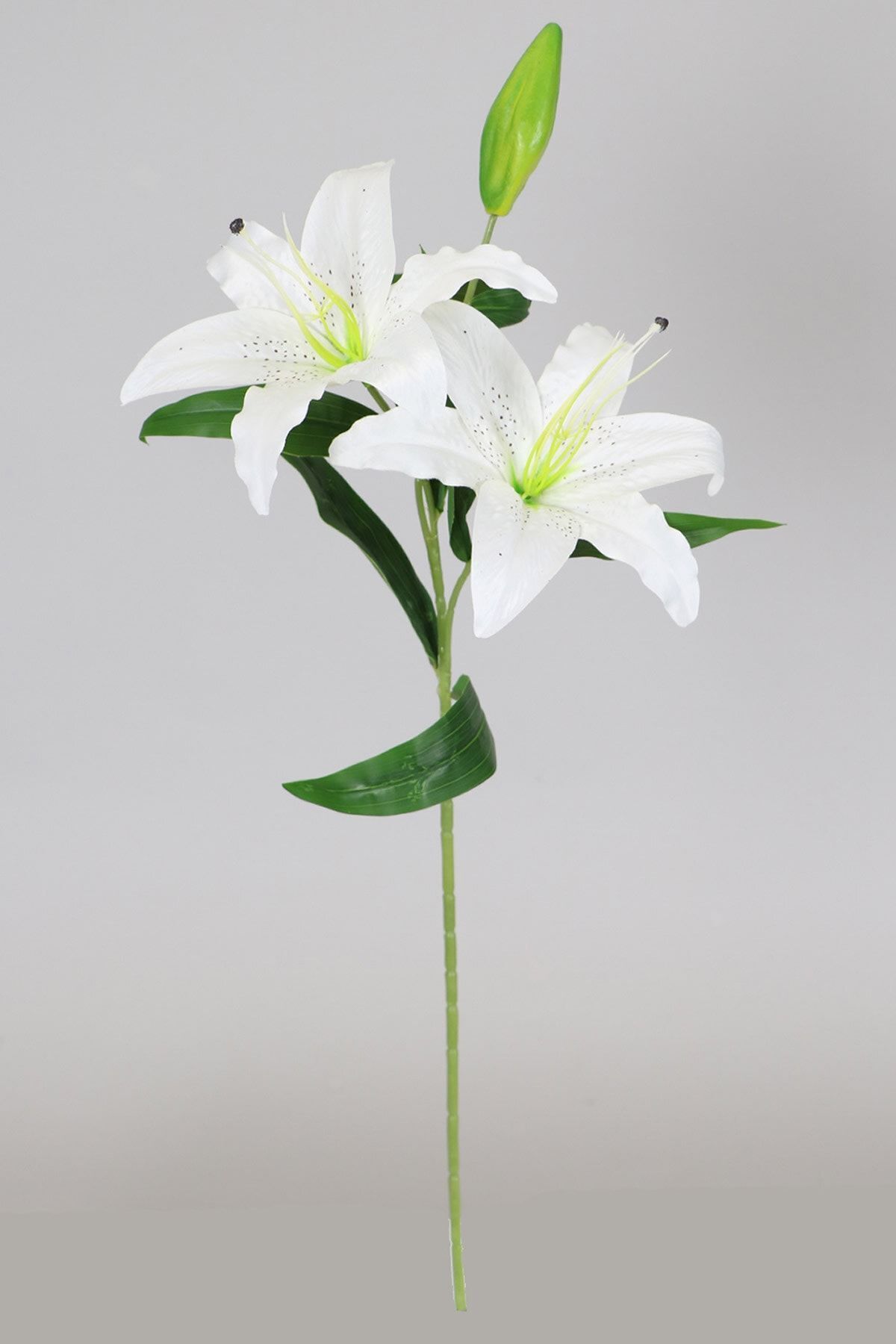 Yapay Çiçek Deposu Uzun Dal Kaliteli Yapay Lilyum Zambak Çiçeği 70 Cm Beyaz