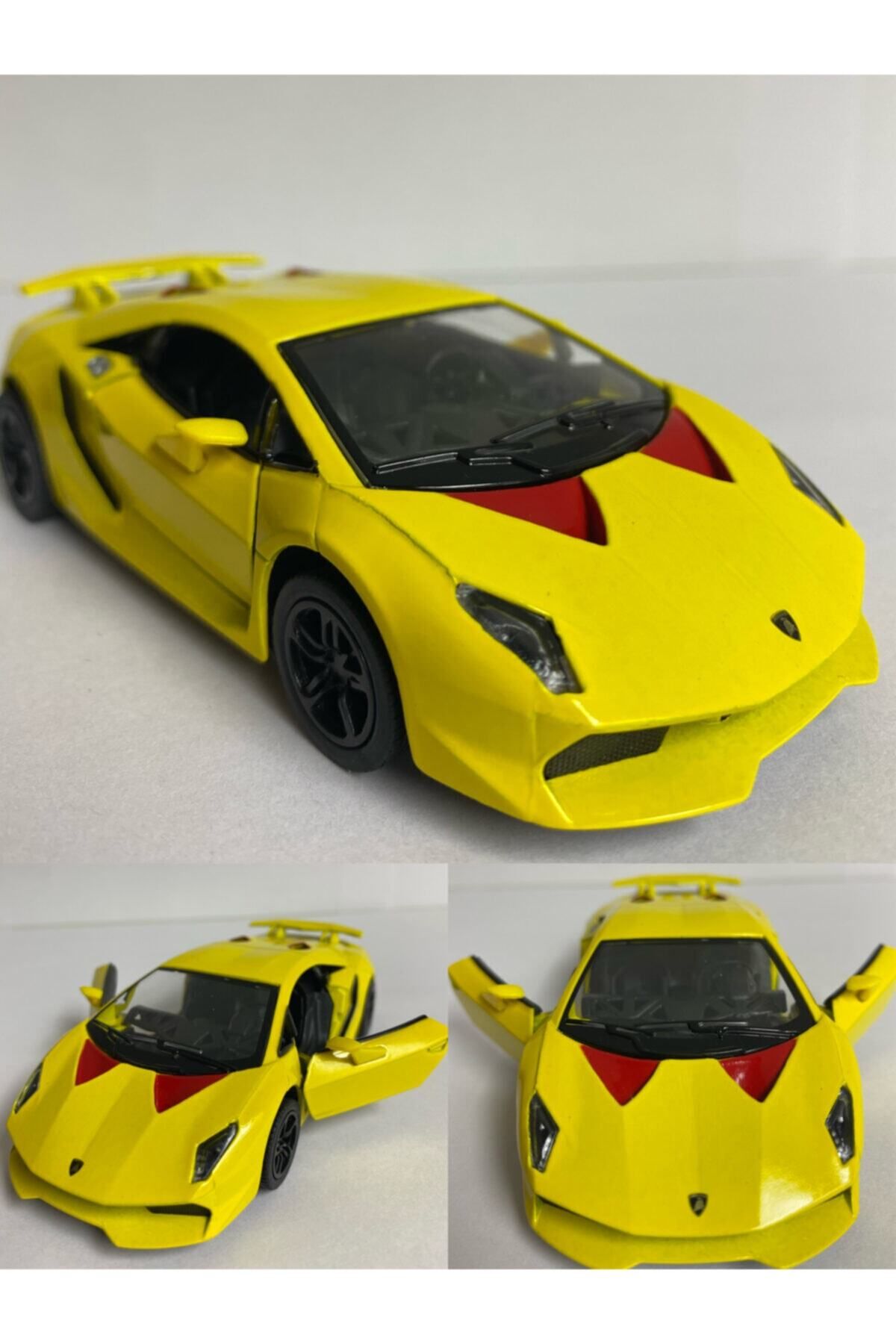 Diecast Metal Oyuncak Araba Lamborghini Sesto Elemento Çek Bırak 12 Cm 1/36 Ölçek Lisanslı Model Araba