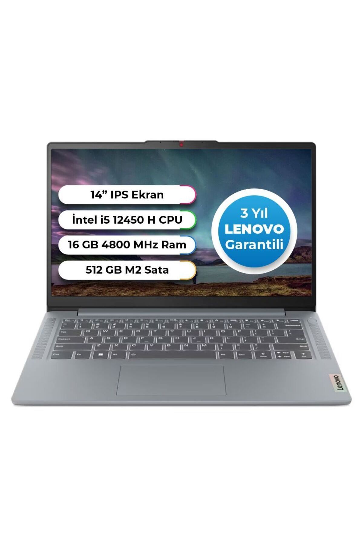 LENOVO Ideapad 3 Slim Case Intel Core İ5-12450H 16 GB 512 GB SSD Freedos 14 Inç 83EQ0048TR