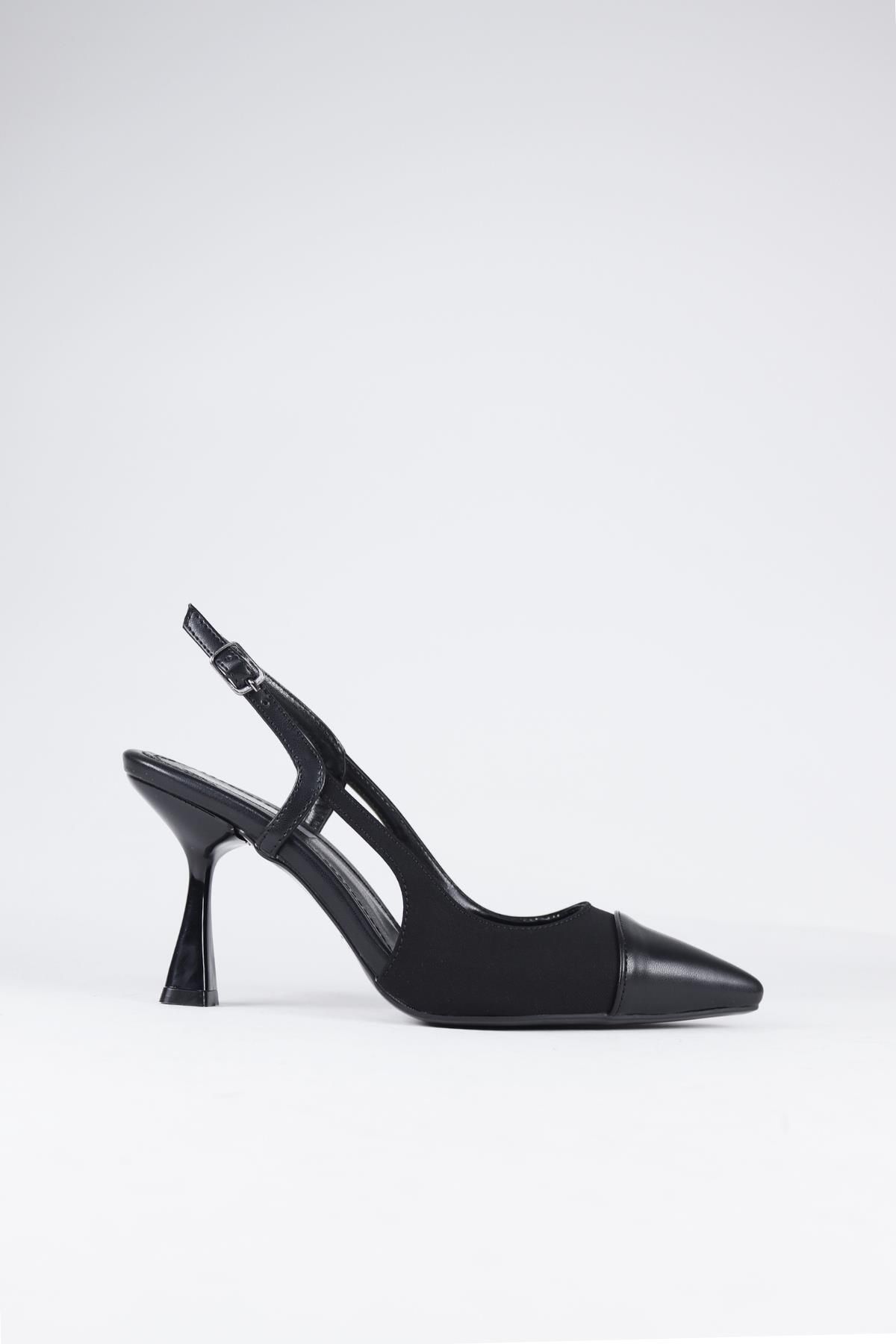 NiceDiffer Kadın Cilt & Kumaş Stiletto Topuklu Ayakkabı