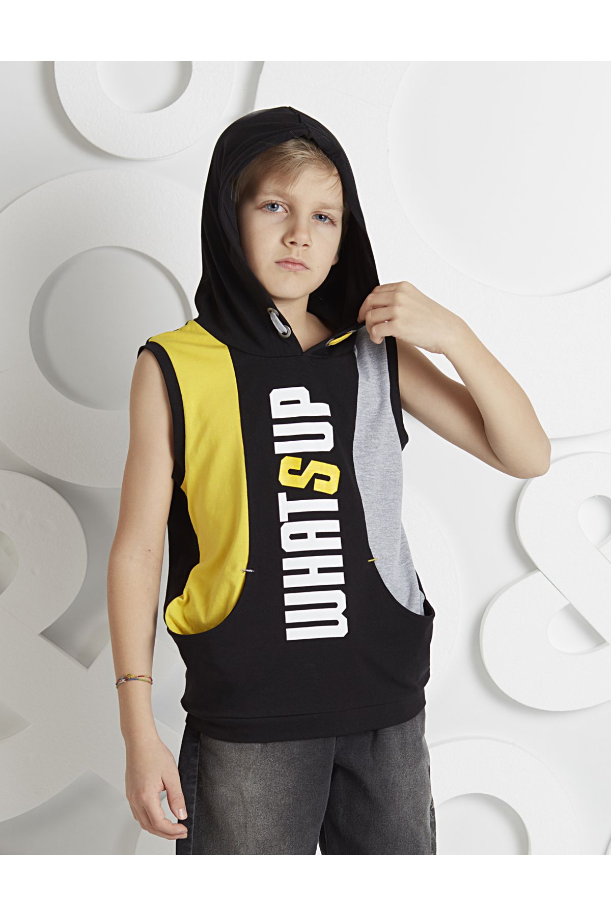 MSHB&G Whats Up Erkek Çocuk Kolsuz Sweatshirt