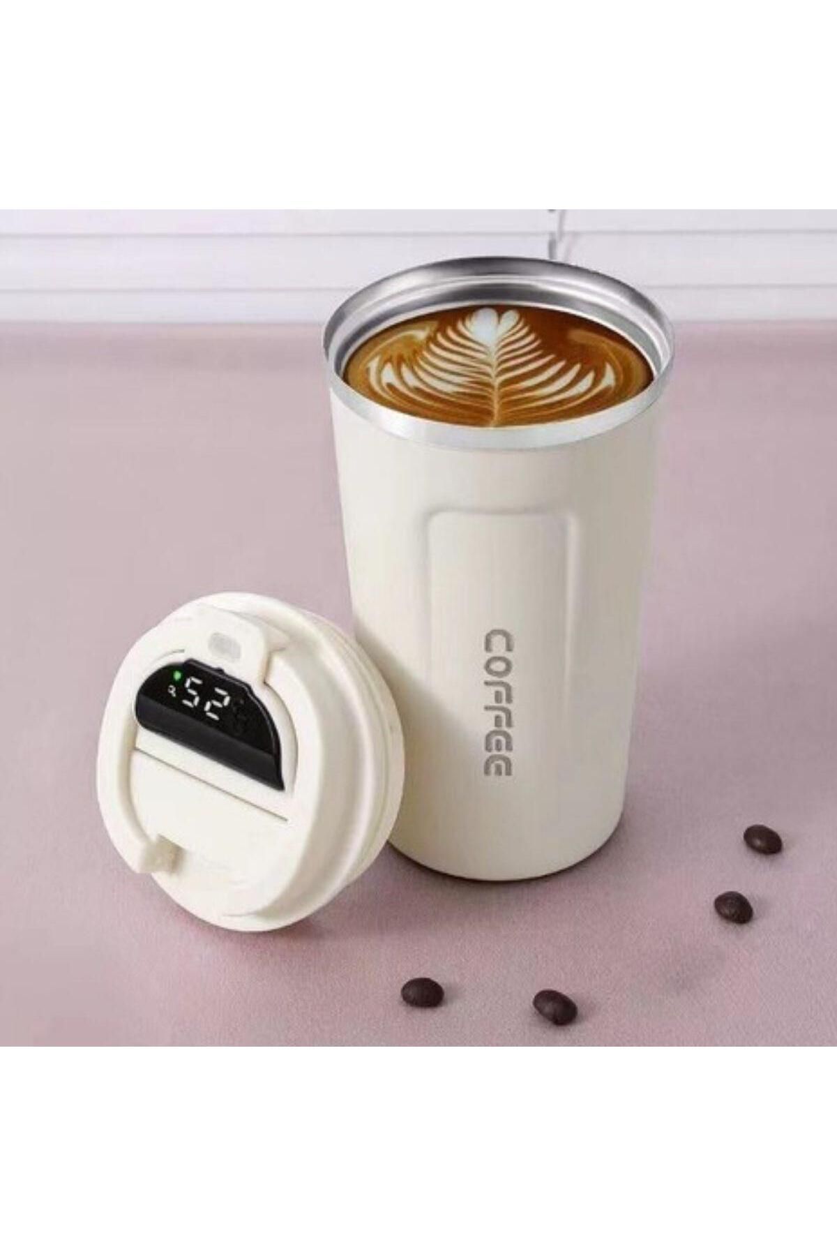 Genel Markalar Paslanmaz Çelik Isı Yalıtımlı Sızdırmaz Isı Ölçerli Dijital Ekranlı Kahve Ve Çay Termosu (K0)