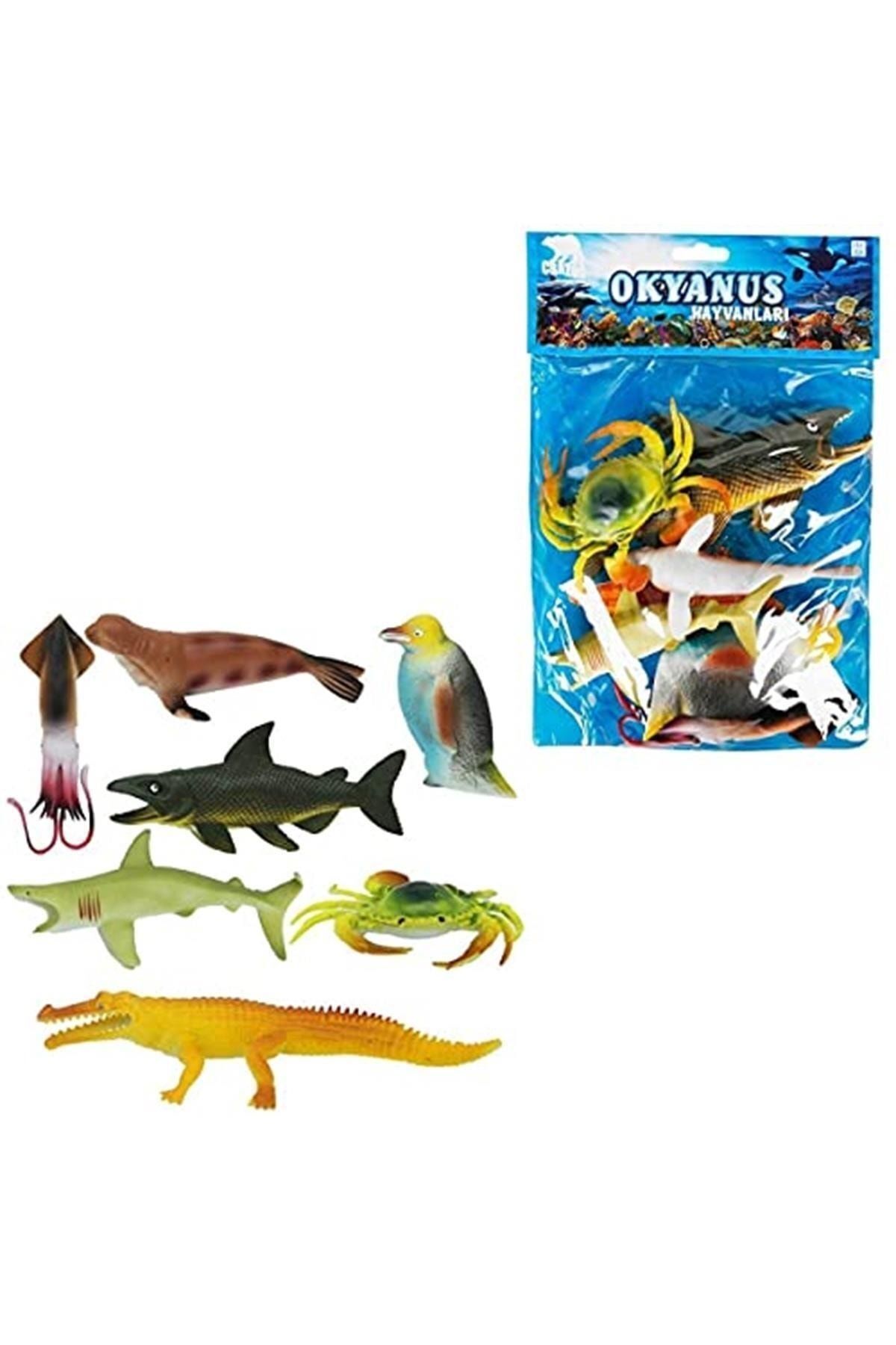 Crazoo Okyanus Hayvanları 7'li Oyuncak Figür Seti.