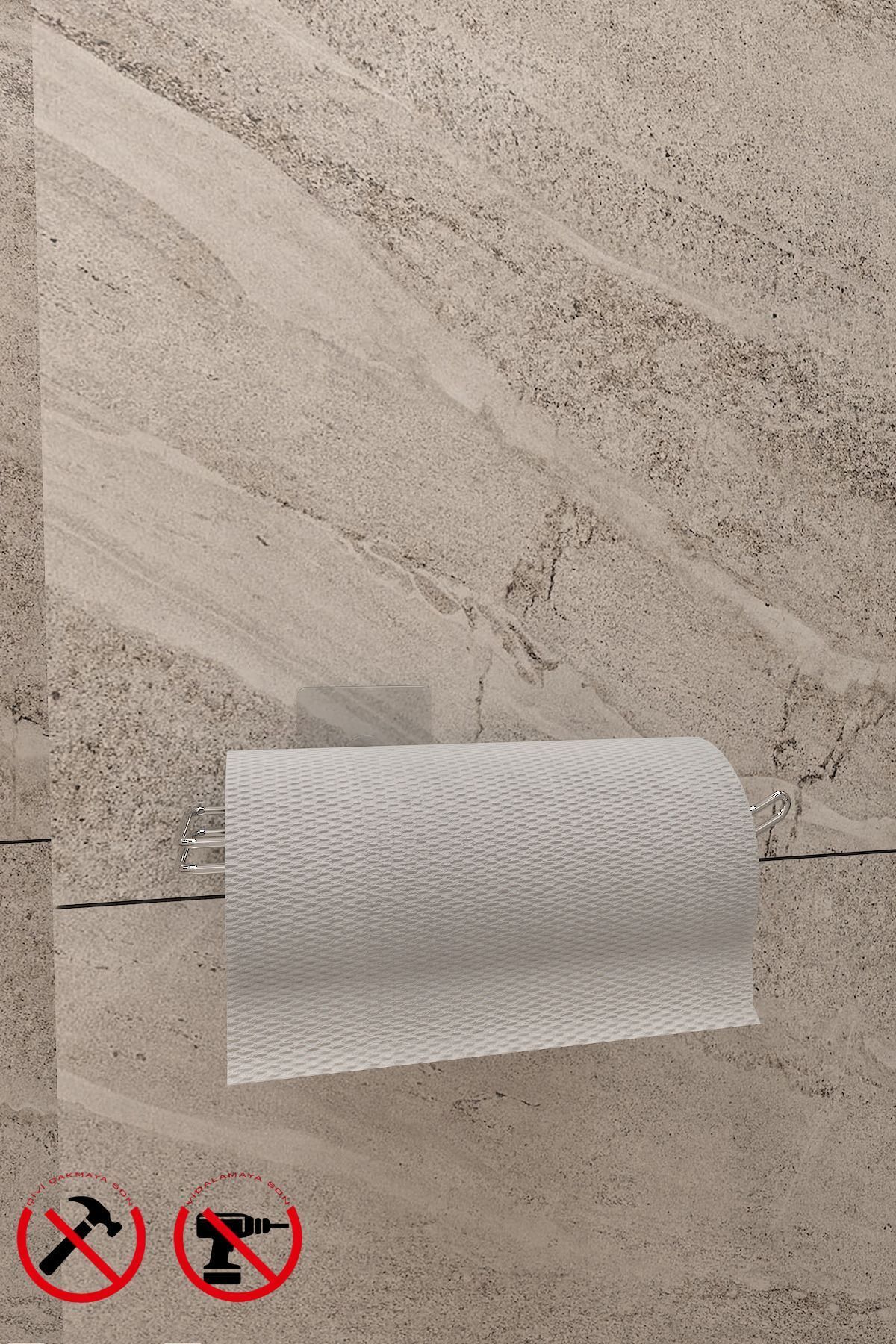 Alper Banyo Güçlü Yapışkanlı Modern Tasarım Solo Havluluk- Solo Kağıt Havluluk Asacağı Krom