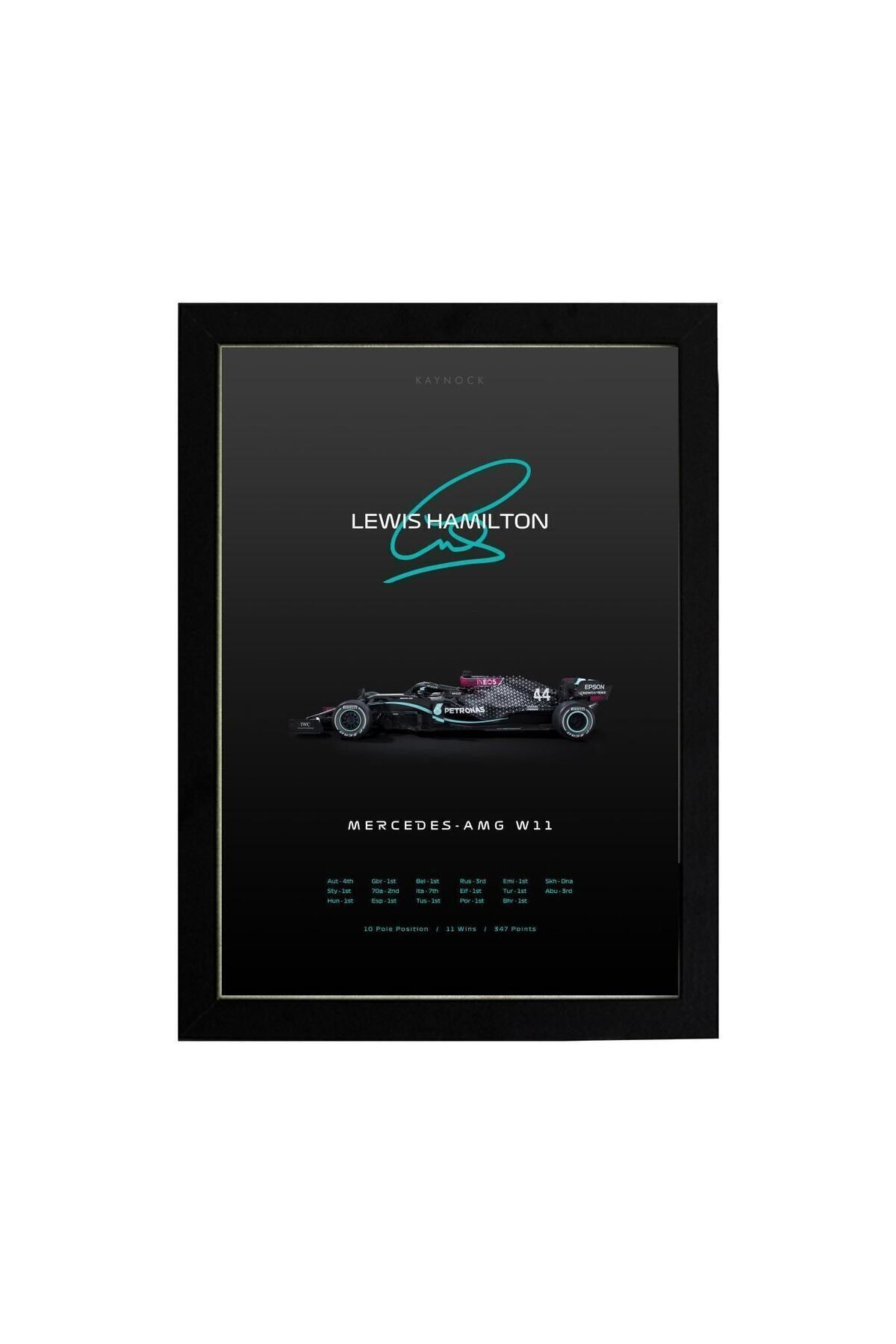 KAYNOCK Lewis Hamilton, Mercedes, Formula 1 Poster Tablo