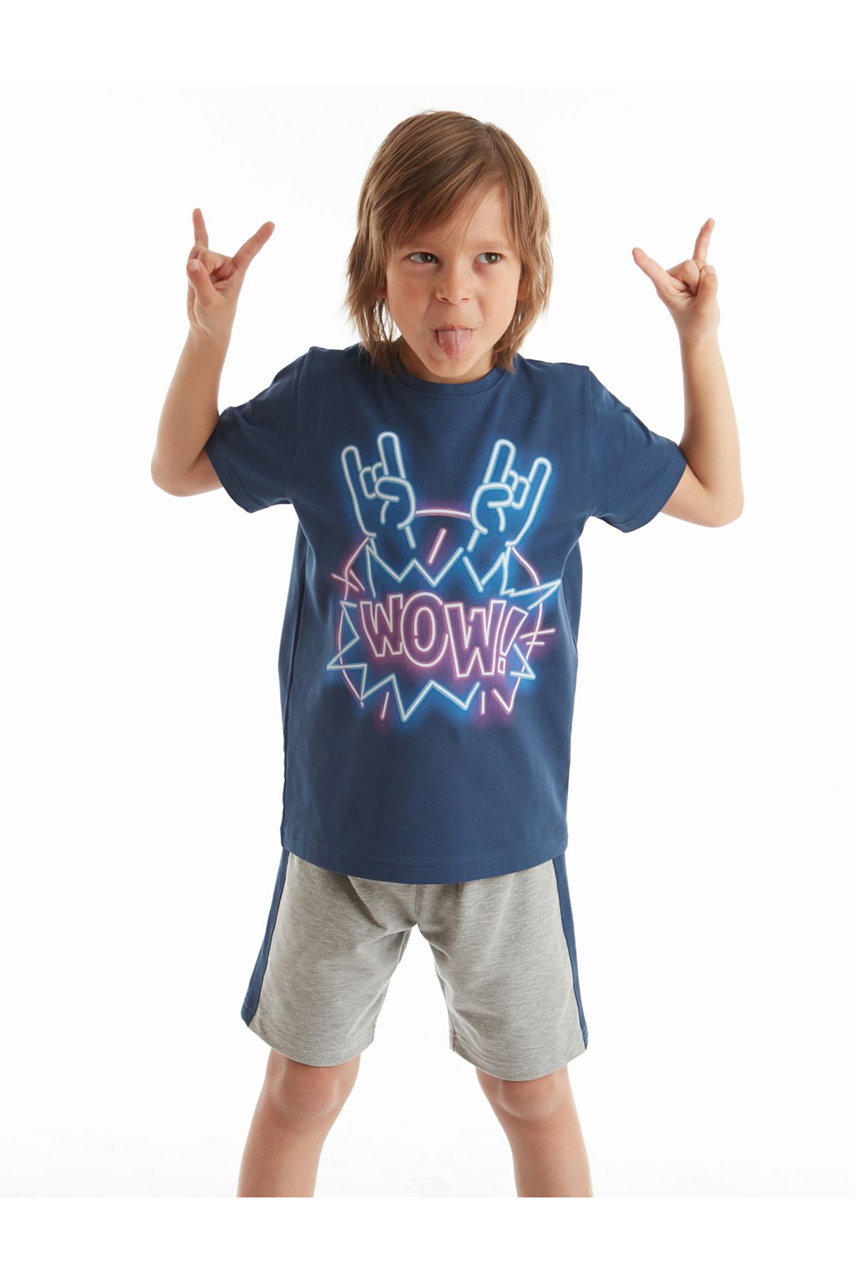 MSHB&G Wow Rock Erkek Çocuk T-shirt Şort Takım