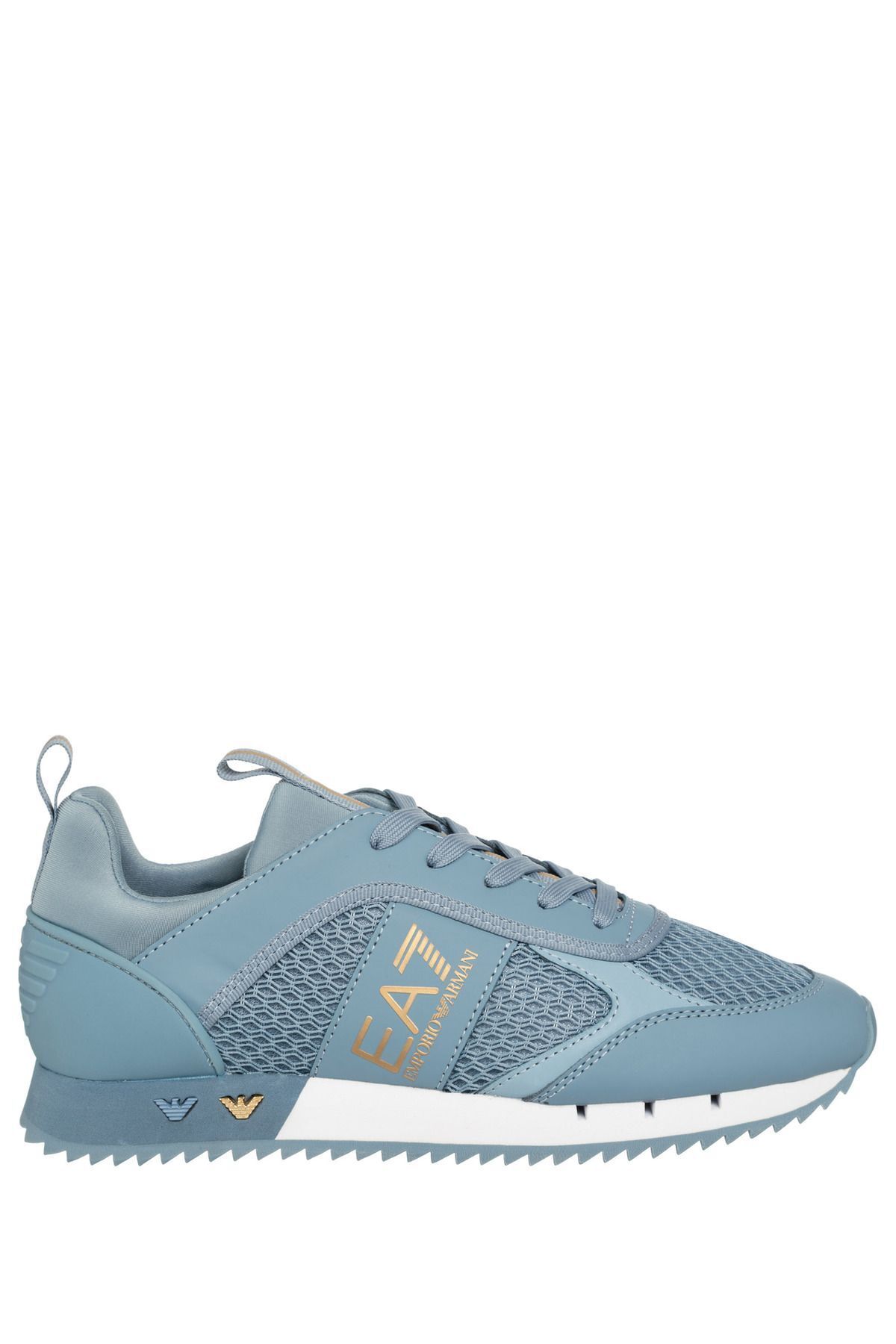 EA7 UNISEX Fileli Şerit Logolu Bağıcıklı Mavi-Gold Sneaker X8X027 XK050-T532