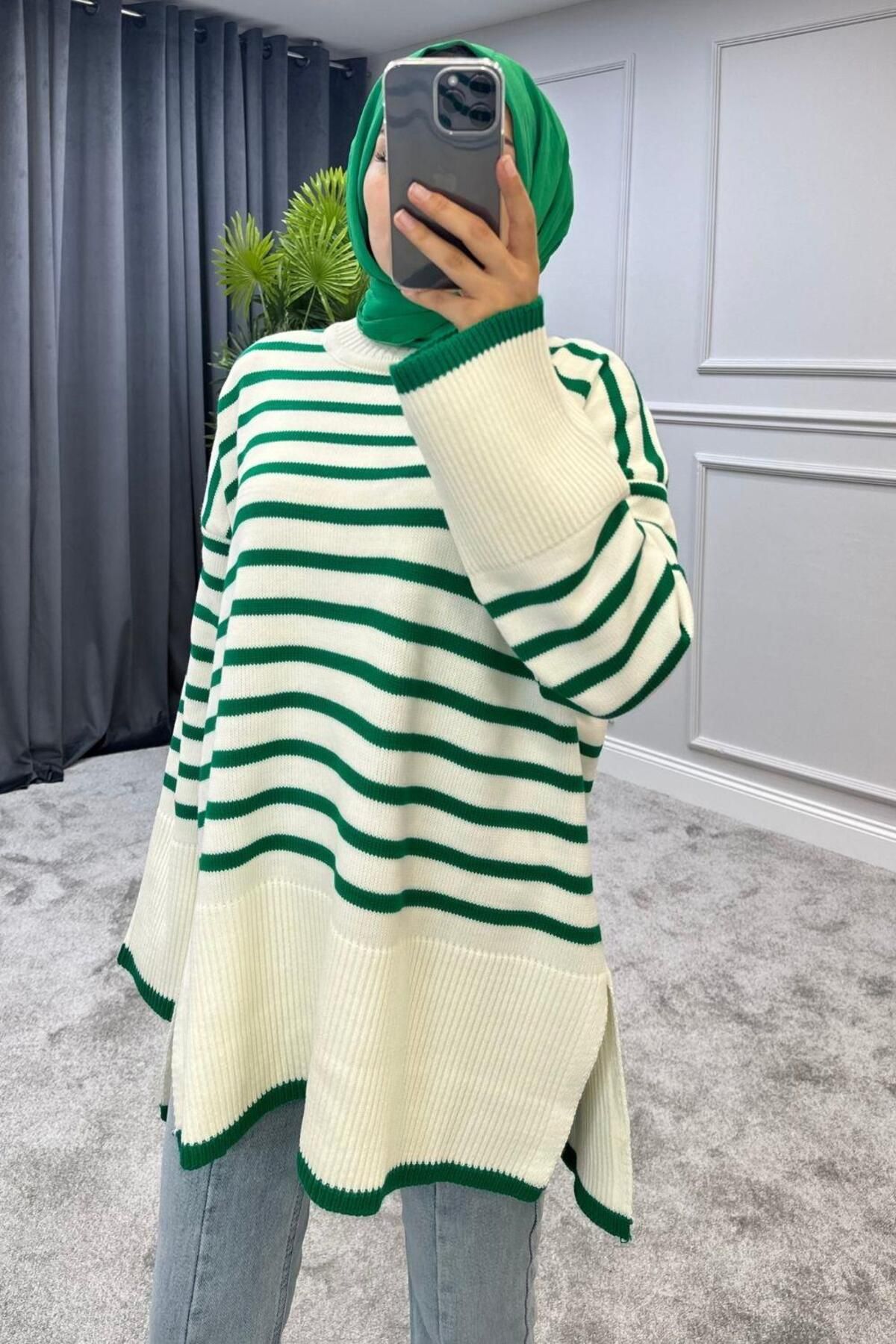 Şule Giyim Latus Kazak Yeşil