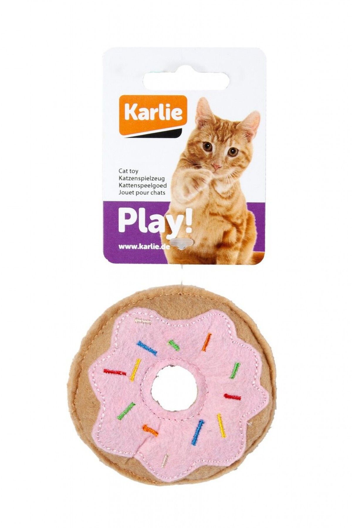 Dayang Karlie Peluş Kedi Oyuncağı 7,5 Cm Çörek Pembe