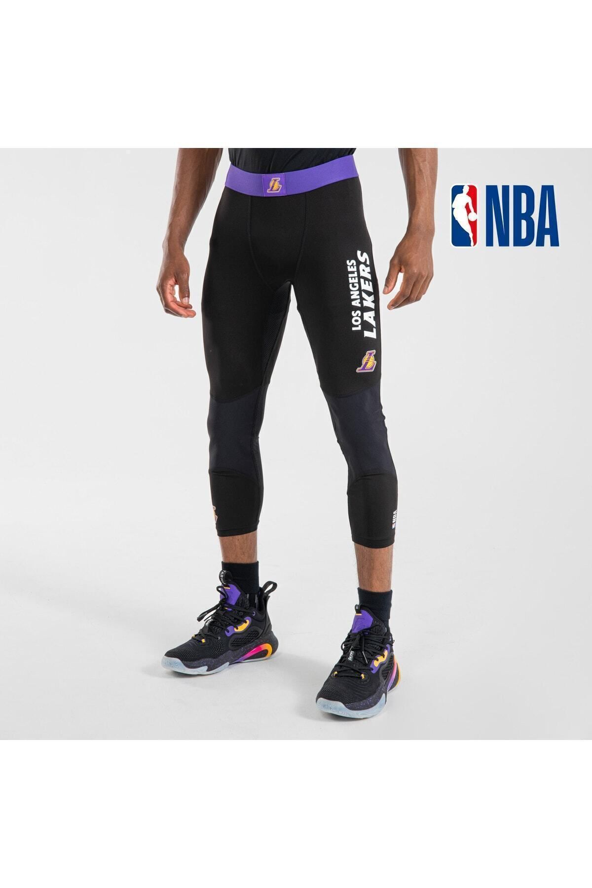 Decathlon Tarmak Nba Los Angeles Lakers Yetişkin 3/4 Basketbol Taytı - Siyah - 500