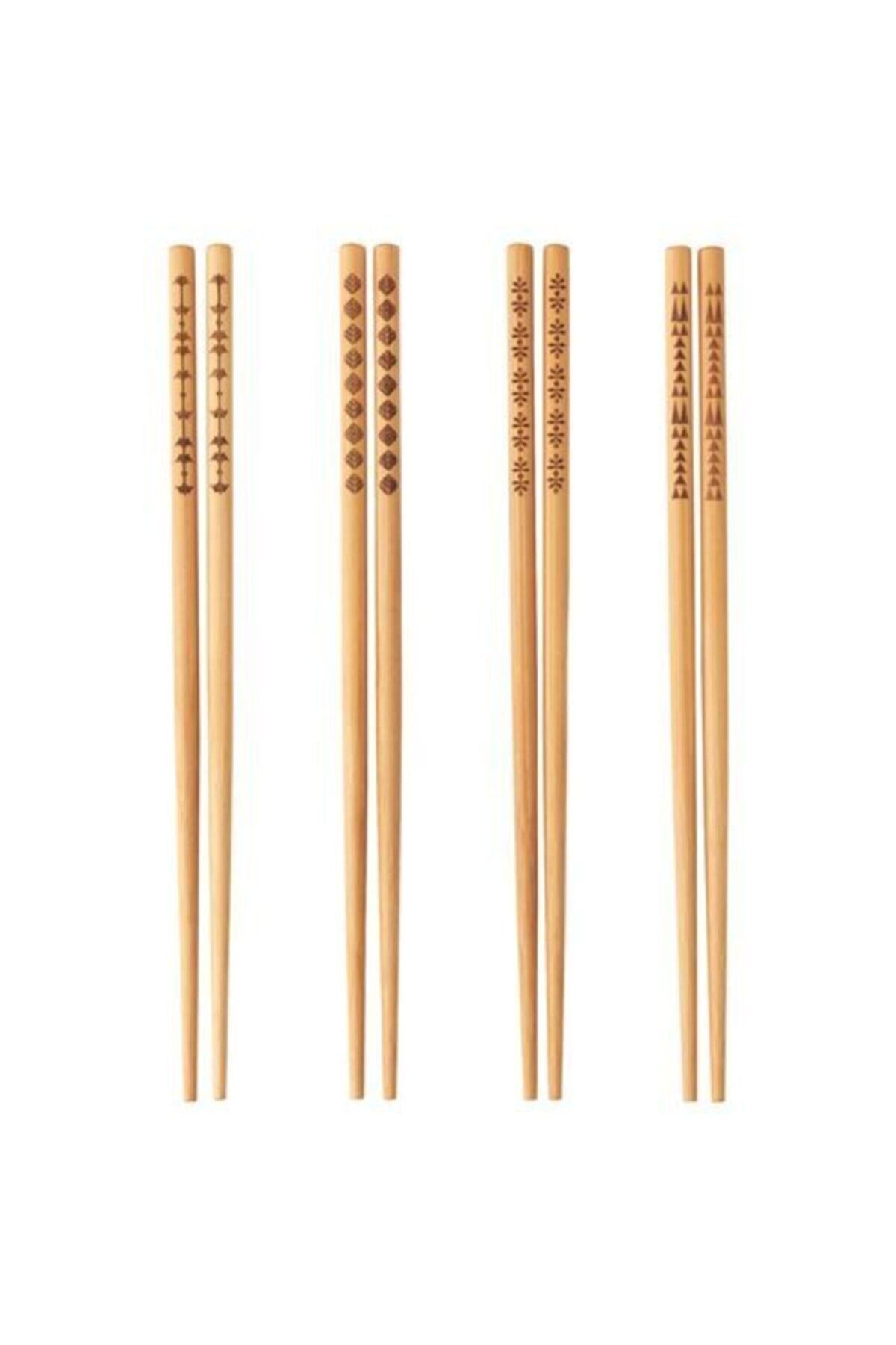 Genel Markalar Trebent Chopstıck 8 Parça Japon Çin Yemek Sushi Çubuğu Ahşap Bambu Çubuk 4 Çift 24 cm A Kalite