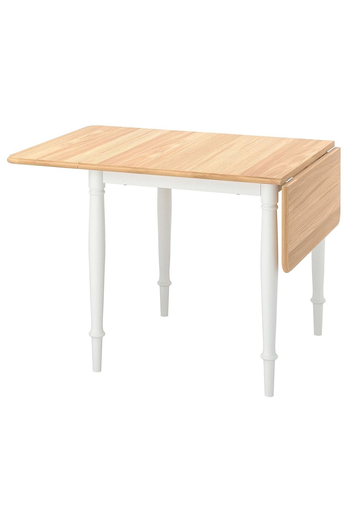 IKEA AKDENİZ DANDERYD beyaz-meşe kaplama 2-4 kişilik modern katlanır mutfak masası 74X134X80 CM