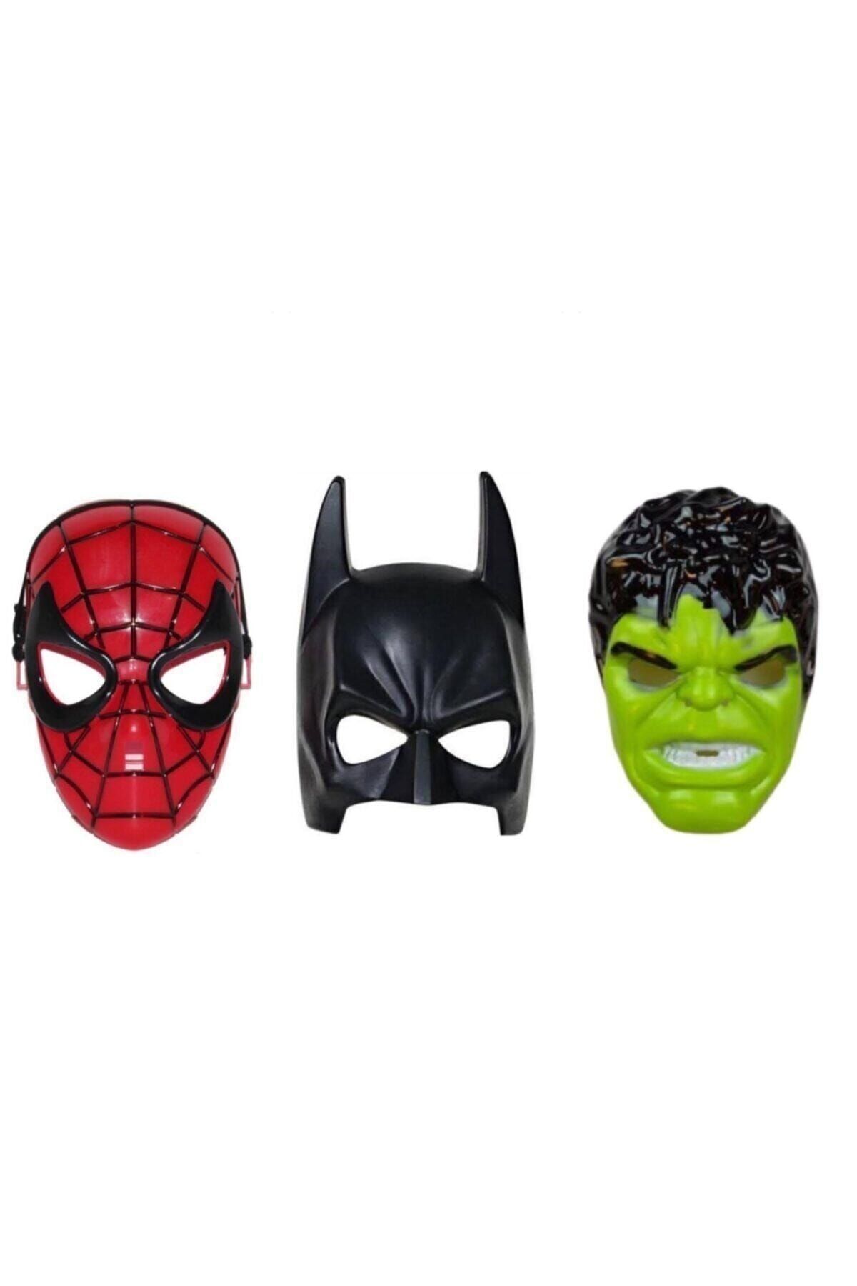 MTG OYUNCAK Avengers Süper Set Spiderman Örümcek Adam Batman Hulk Maske 3 Lü