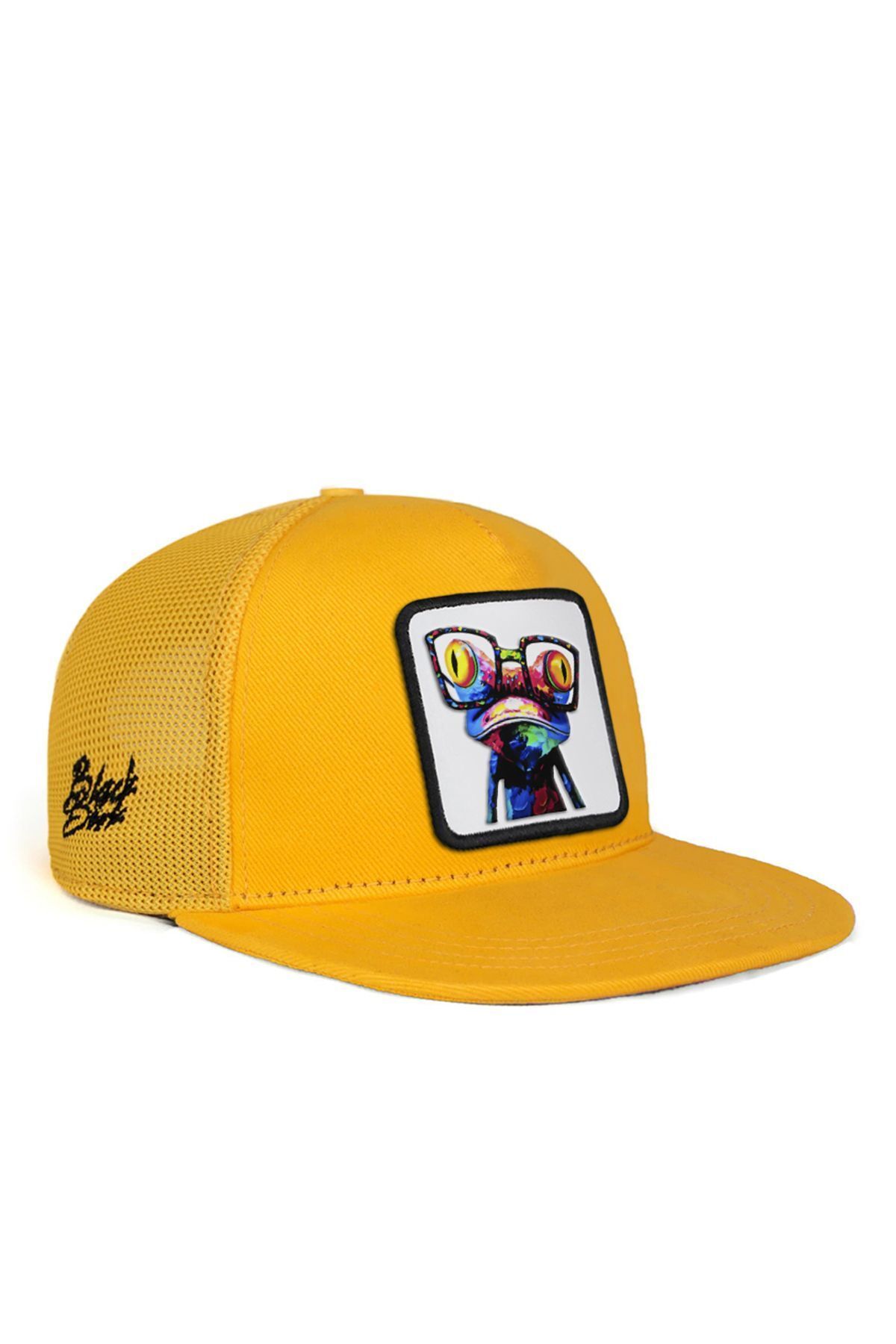 BlackBörk V1 Trucker Hip Hop Kids Bukalemun - 1bs Kod Logolu Unisex Sarı Çocuk Şapka (CAP)