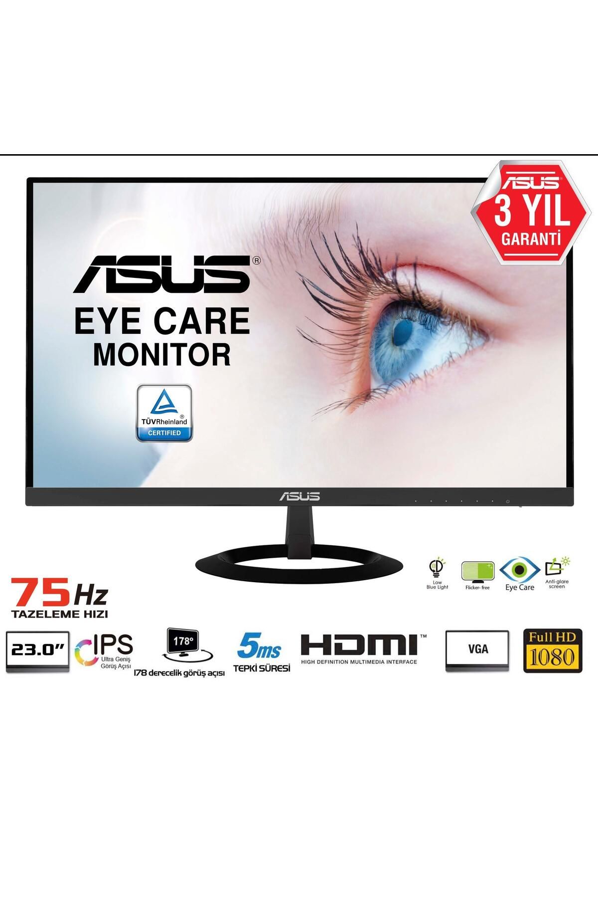 ASUS 23 ASUS VZ239HE FHD IPS 5MS 75Hz HDMI/VGA