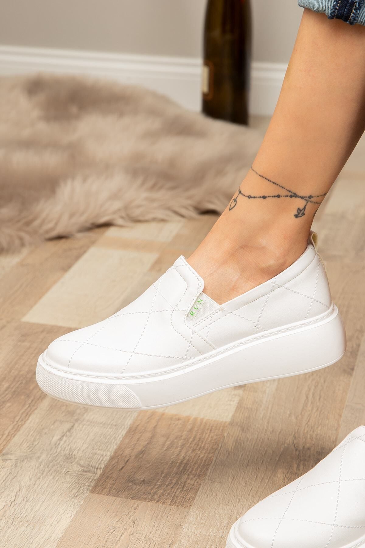 Deery Beyaz Slip-on Sneaker Kadın Ayakkabı