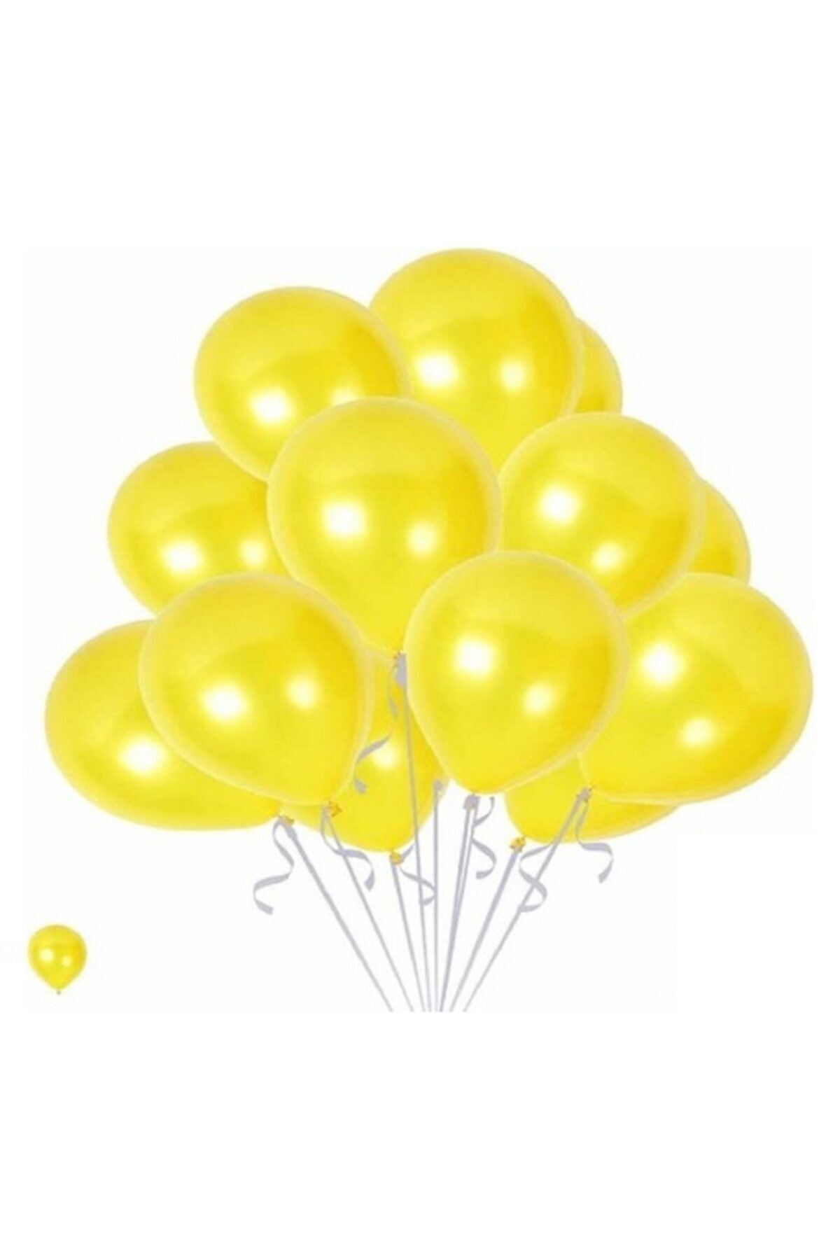 HKNYS 40 Adet Metalik Sedefli Sarı Balon, Helyumla Uçan-dogum Günü-parti-kaliteli Balon