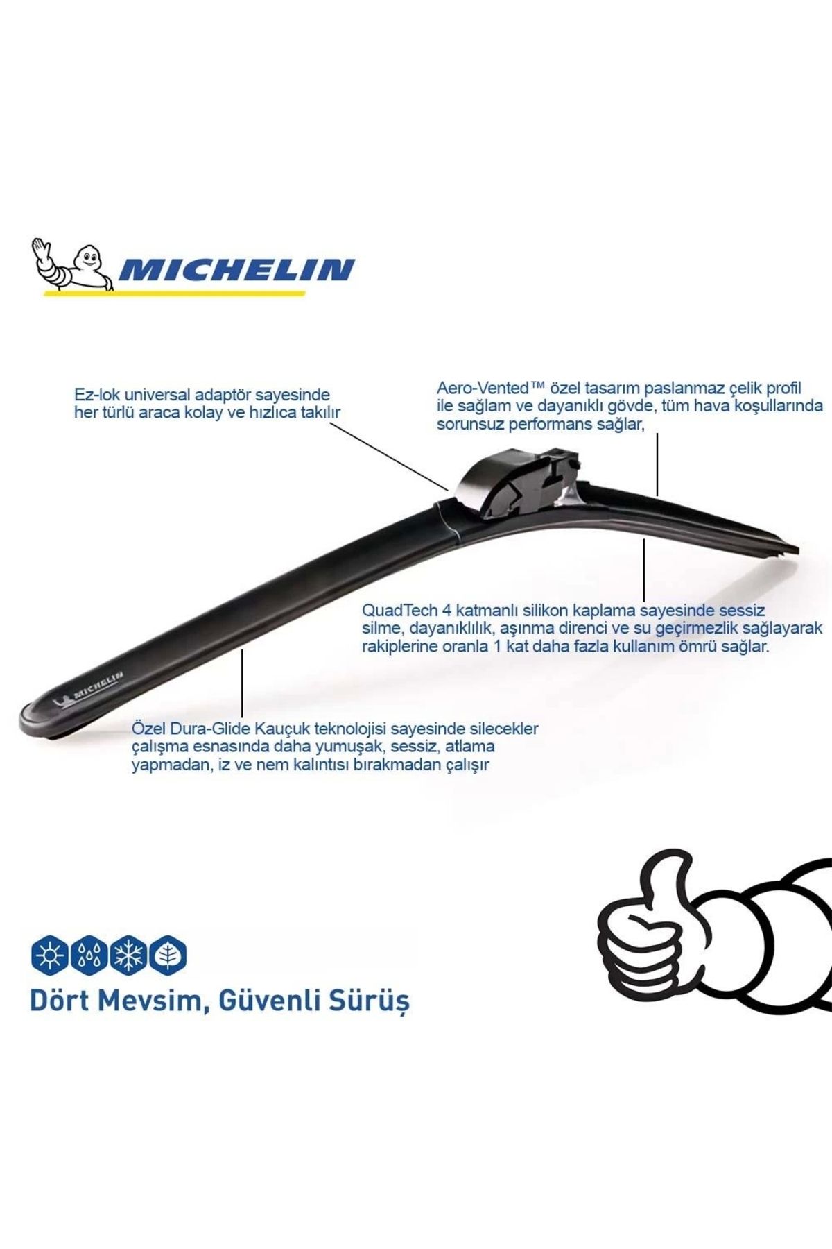 Michelin Easyclıp™ Mc8653 53cm 1 Adet Universal Muz Tipi Silecek