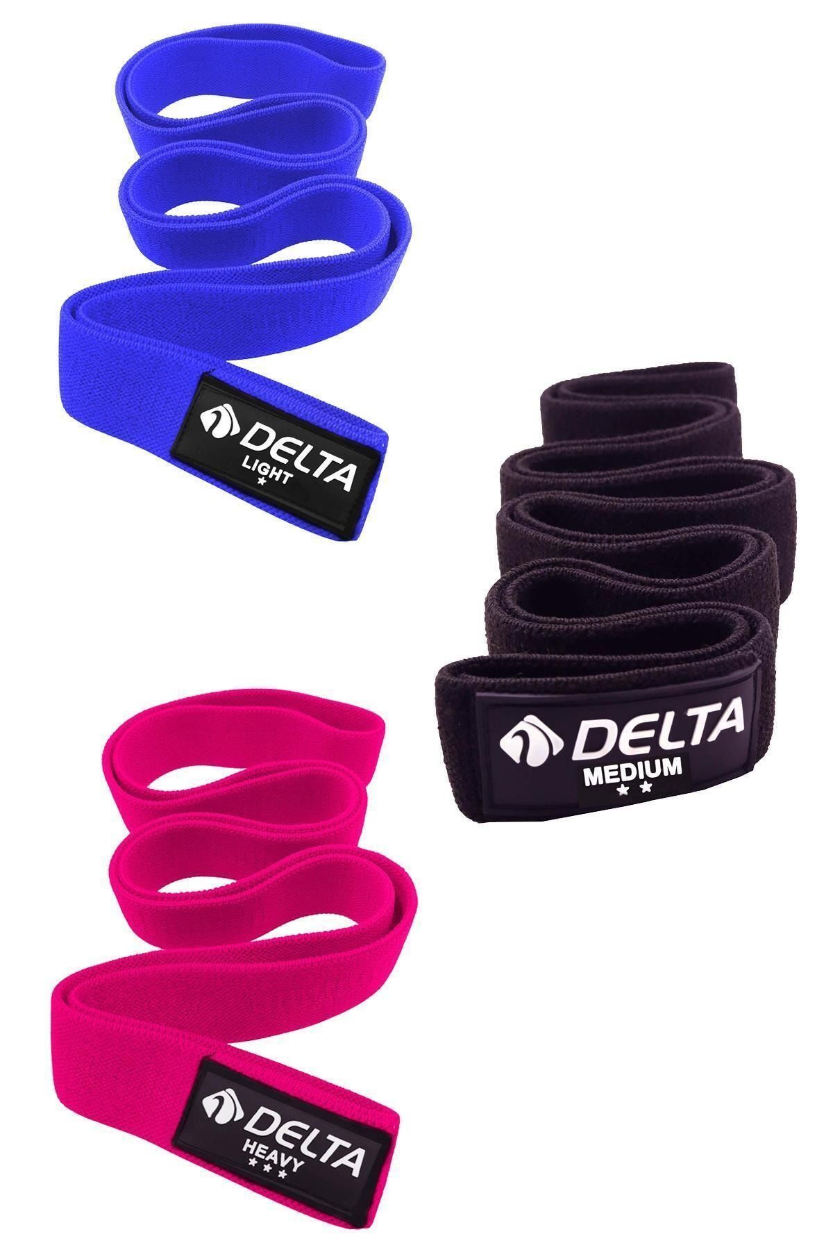 Delta 3'lü SuperLoop Bant Fitness Spor Tüm Vücut Egzersizleri Direnç Bandı Lastiği (Uç Kısmı Kapalı)