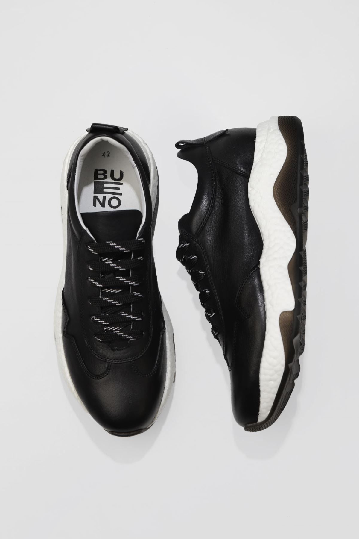 Bueno Shoes Siyah Deri Erkek Spor Ayakkabı
