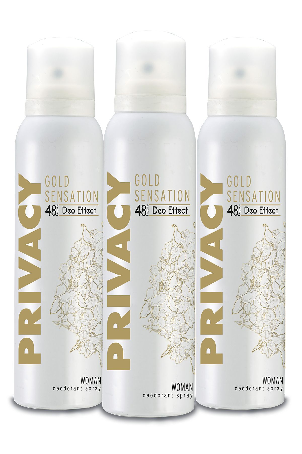 Privacy Gold Women Deodorant 3x150ml
