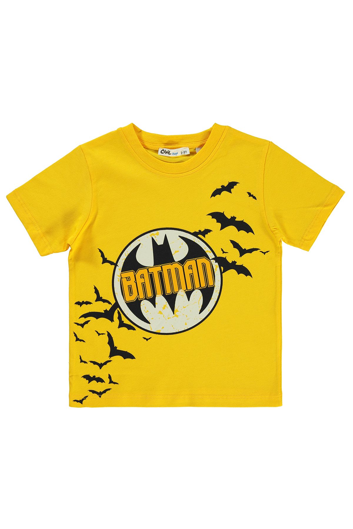 Batman Erkek Çocuk Tişört 2-5 Yaş Hardal