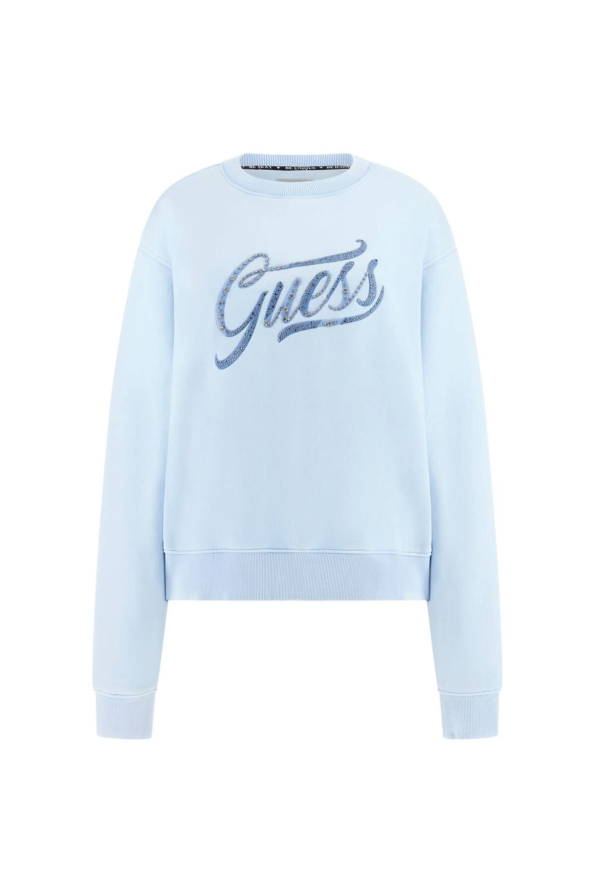 Guess Cn Stones Logo Kadın Sweatshirt