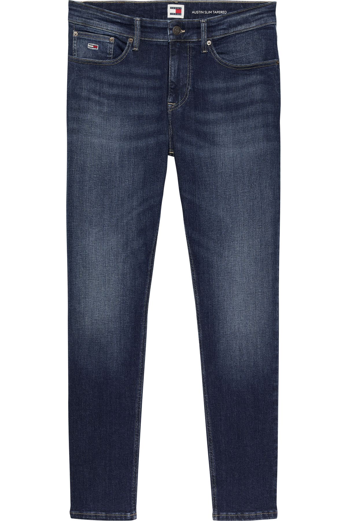 Tommy Hilfiger Erkek Marka Logolu Slim Fit Şık Görünüşlü Klasik 5 Cepli  Günlük Kullanıma Uygun Mavi Denim Jeans DM